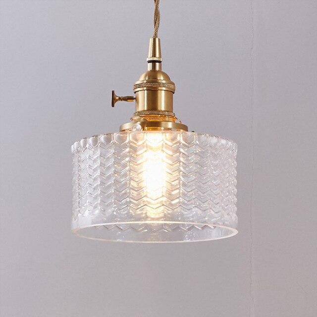 pendant light modern LED metal and lampshade glass