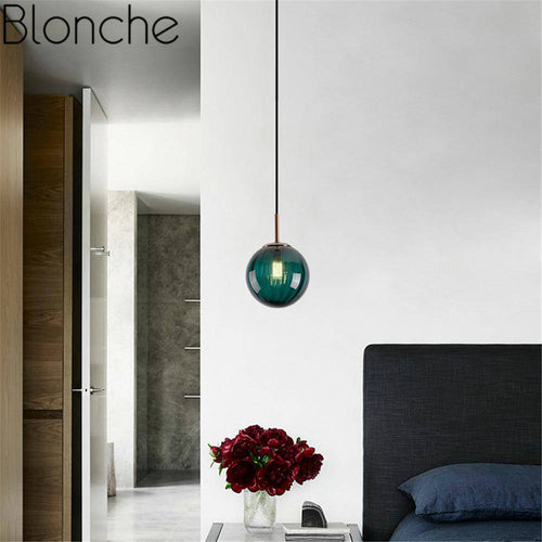 Suspension design LED en verre coloré Decor