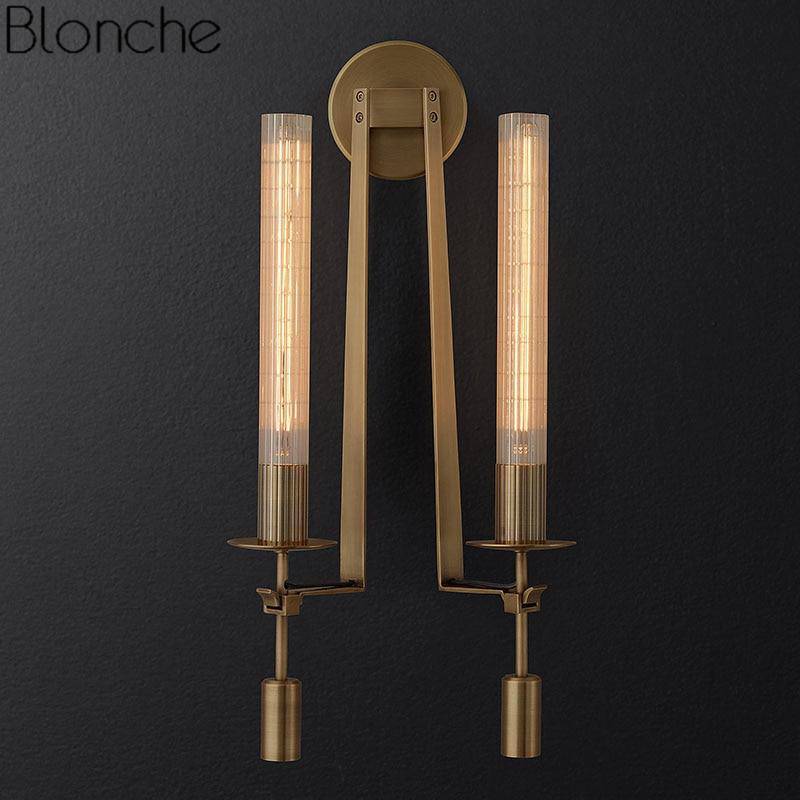 wall lamp retro LED wall light with lampshade cylinder style Bronze
