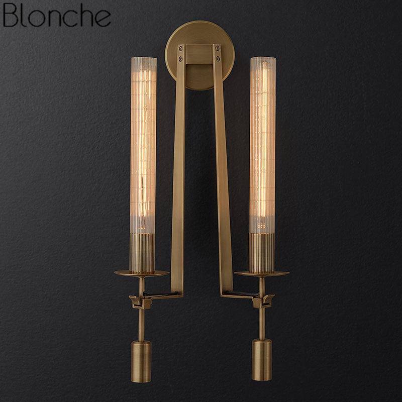 Aplique LED retro con pantalla cilíndrica Estilo bronce