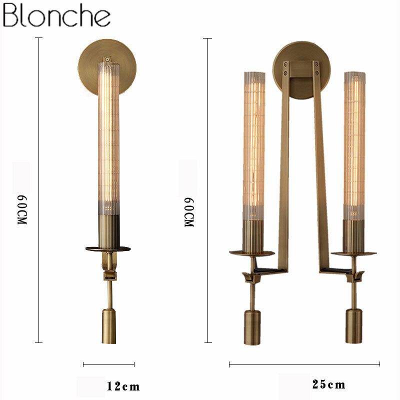 Aplique LED retro con pantalla cilíndrica Estilo bronce