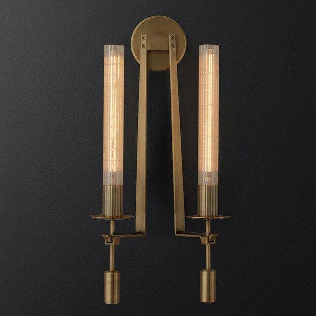 wall lamp retro LED wall light with lampshade cylinder style Bronze