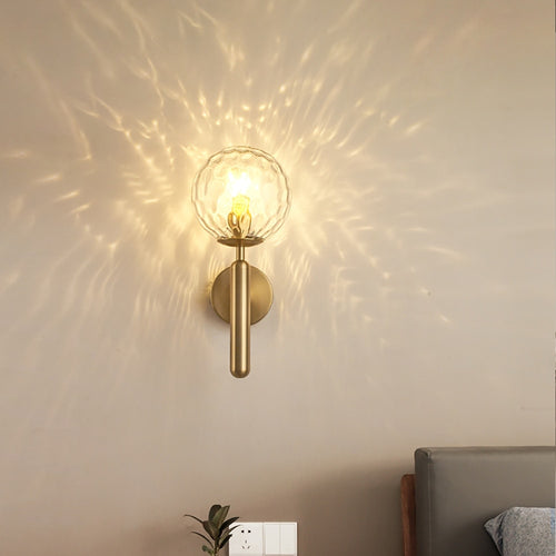 Moderna lámpara LED de pared con esfera de cristal Haizea