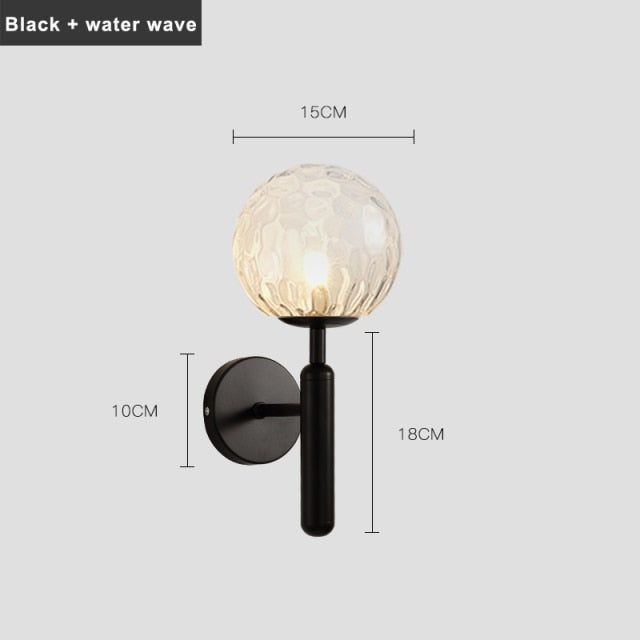 Moderna lámpara LED de pared con esfera de cristal Haizea