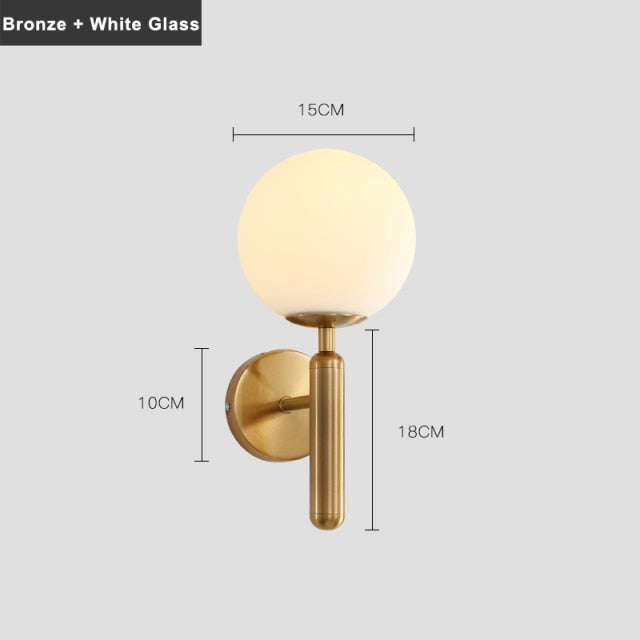 wall lamp modern LED wall with glass globe Haizea