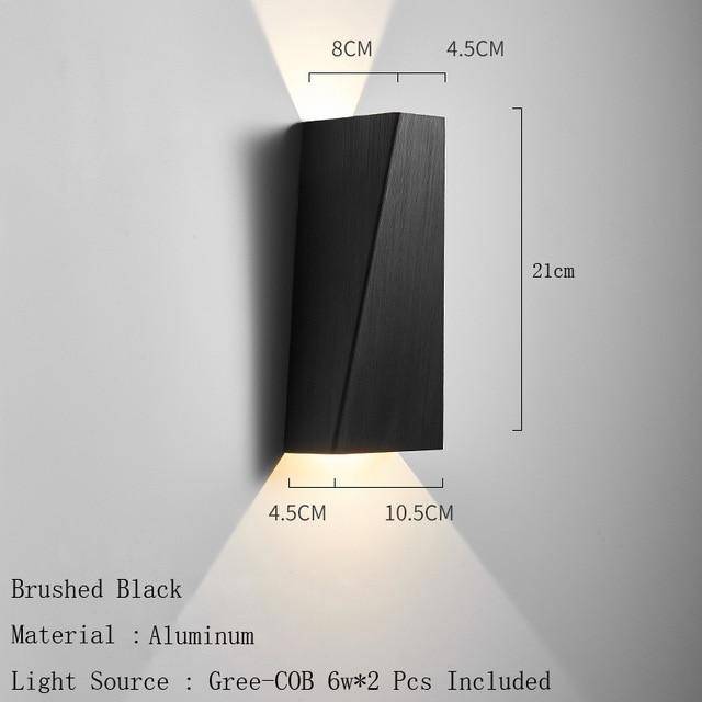 Applique murale design à LED en métal brossé style géométrique