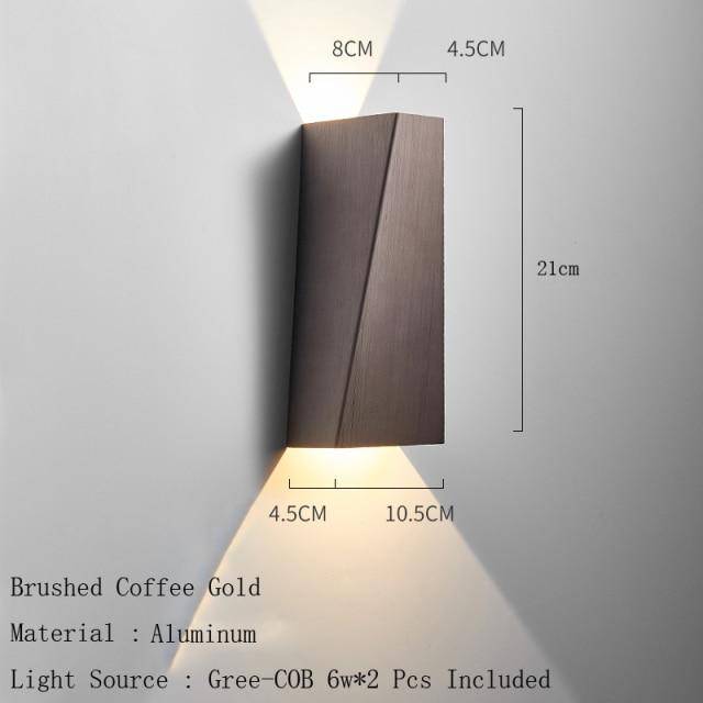 Applique murale design à LED en métal brossé style géométrique