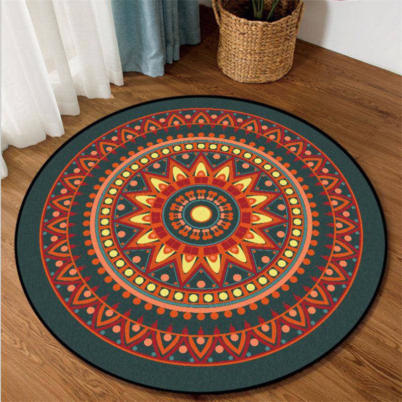 Tapis rond aux motifs Mandala