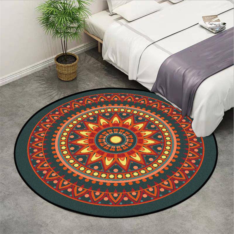 Tapis rond aux motifs Mandala