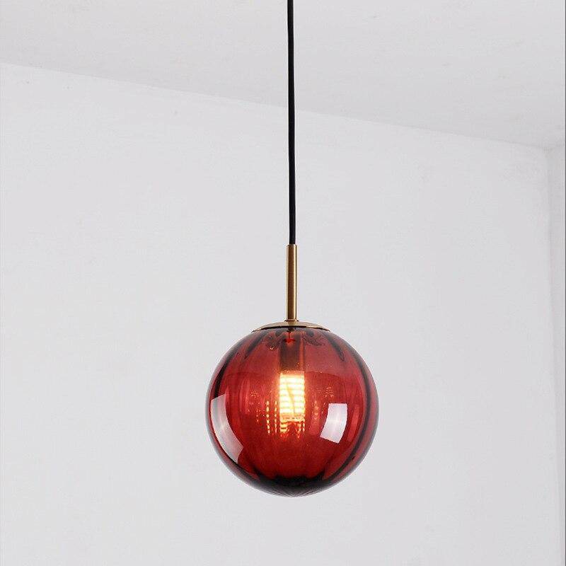 Lámpara de suspensión design Bola de LED en vidrio de color Estilo colgante