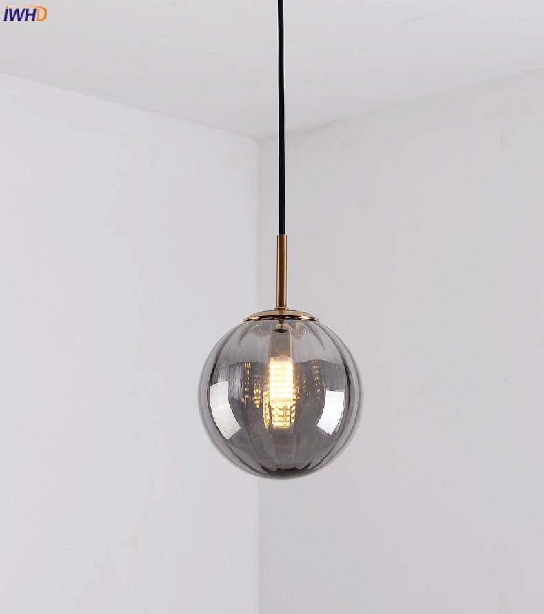 pendant light LED design colored glass ball Hang style