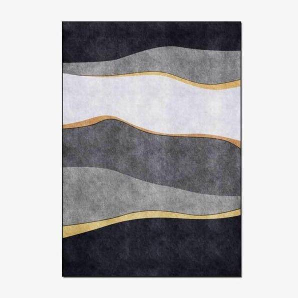 Tapis rectangle avec vagues colorées style abstrait