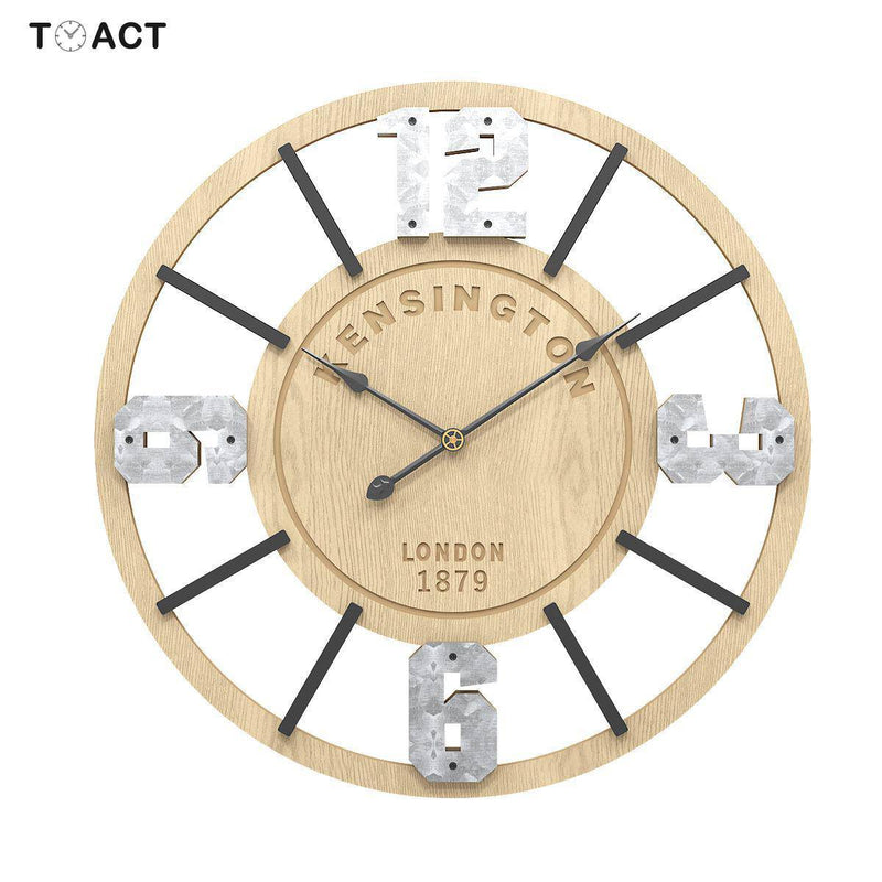 Reloj de pared de madera vintage con números de 50cm