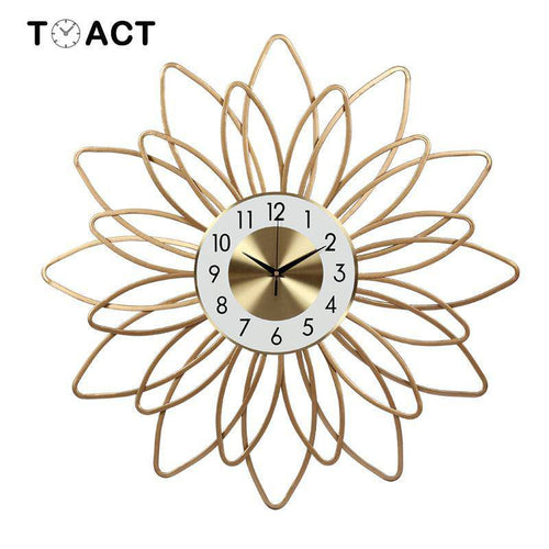 Horloge murale en forme de fleur en métal doré 54cm Extra - vue 5 sur 5