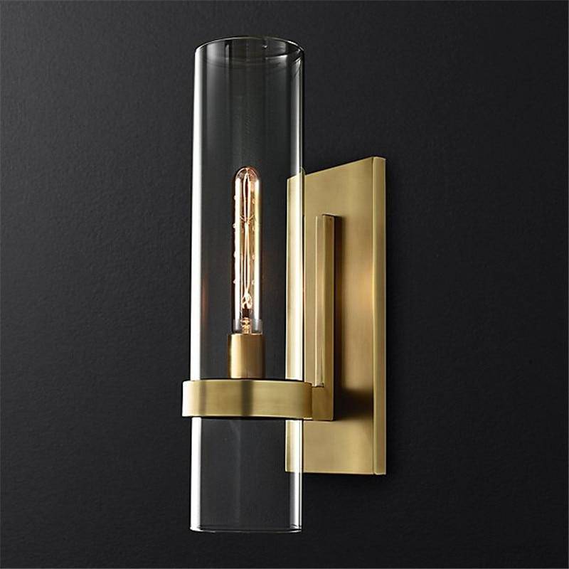 Applique murale design LED avec tube en verre cylindrique Luxery