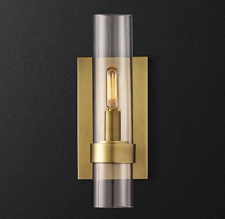 Lámpara de pared design LED con tubo de vidrio cilíndrico Luxery