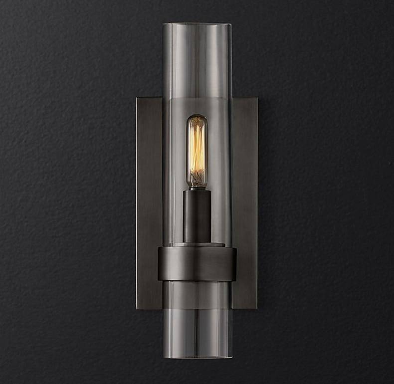 Lámpara de pared design LED con tubo de vidrio cilíndrico Luxery