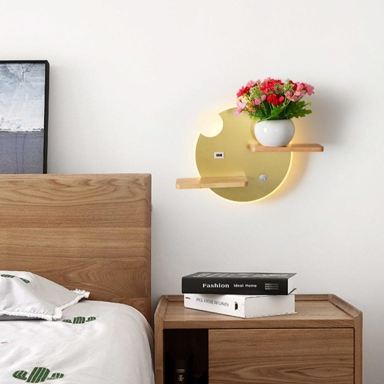 wall lamp modern LED wall with metal shelves Olympea
