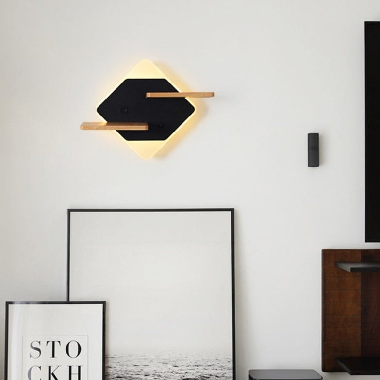 Applique murale moderne LED avec étagères en métal Olympea - vue 7 sur 8