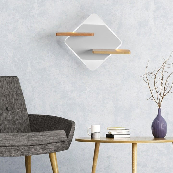 Applique murale moderne LED avec étagères en métal Olympea - vue 6 sur 8