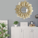 Miroir mural rond doré décoratif style soleil