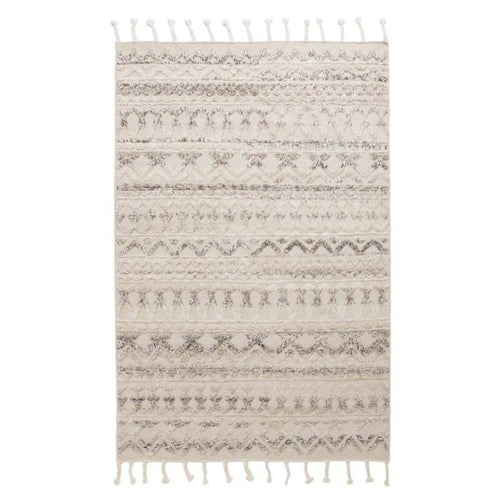 Tapis indien rectangle en laine fait à la main avec franges Woven