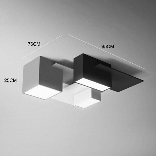 Lámpara de techo design LED con modernas formas geométricas en blanco y negro