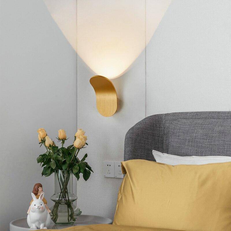 wall lamp LED wall design with lampshade curved metal Wake style