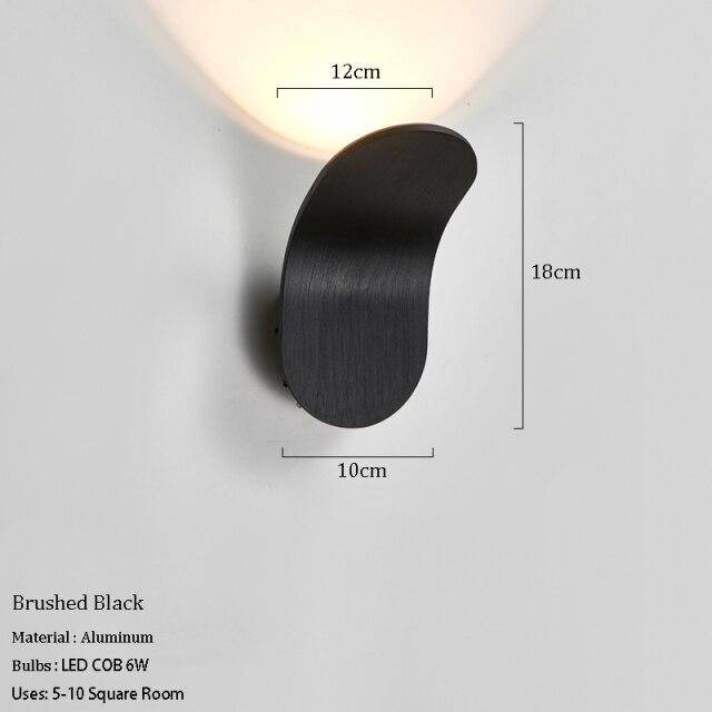 Lámpara de pared design con pantalla metálica curvada Estilo Wake