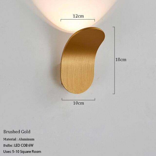 wall lamp LED wall design with lampshade curved metal Wake style