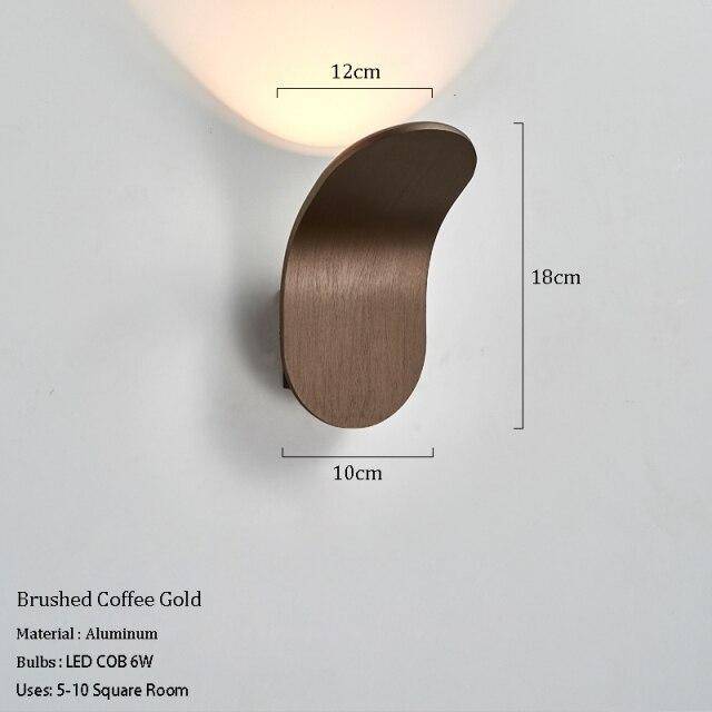 wall lamp LED wall design with lampshade curved metal Wake style