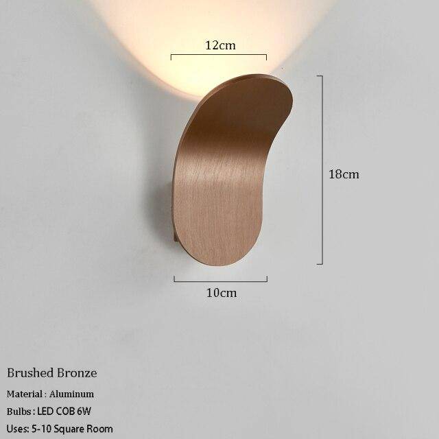 wall lamp LED wall design with lampshade curved metal Wake style