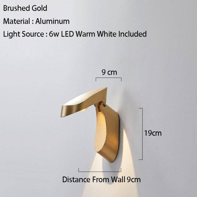 Applique murale design à LED avec abat-jour en métal géométrique Loft