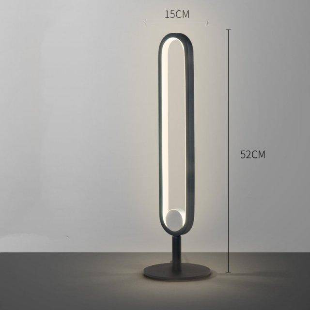 Lámpara de mesa design con anillo de metal negro Loft