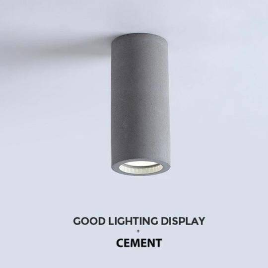 Moderno foco LED redondo de cemento, estilo industrial