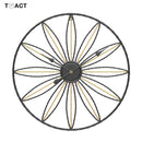 Horloge murale ronde avec rosace en métal rétro Hollow