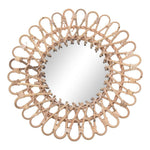 Miroir mural rond décoratif en rotin 40cm