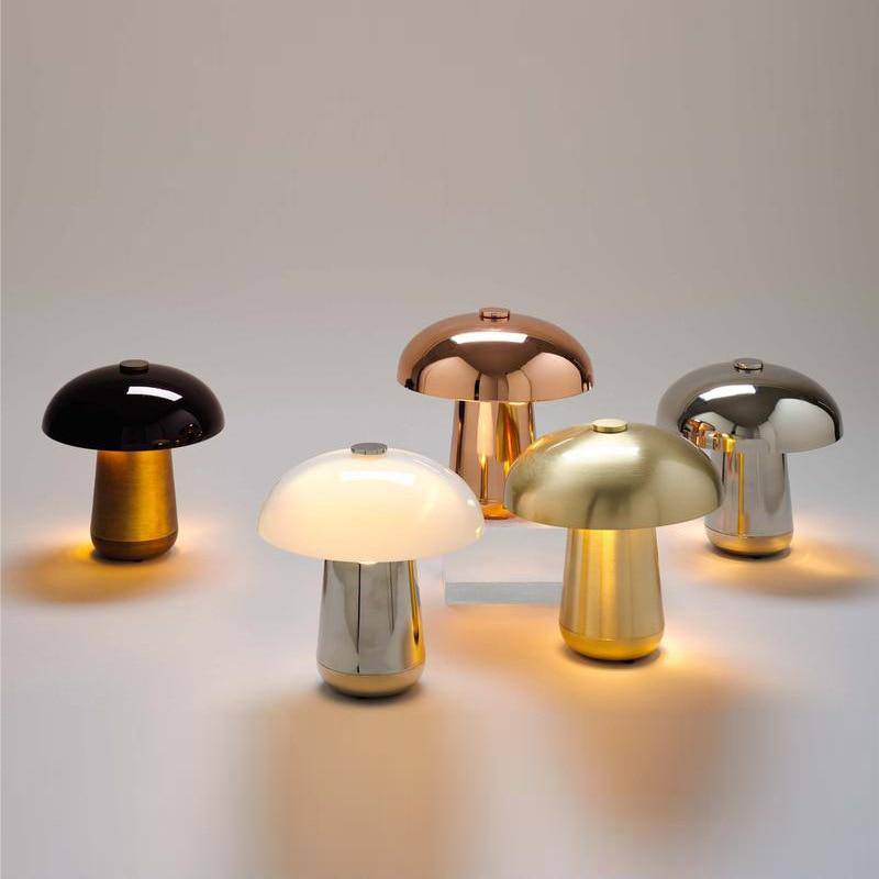 Metal LED table lamp mushroom style