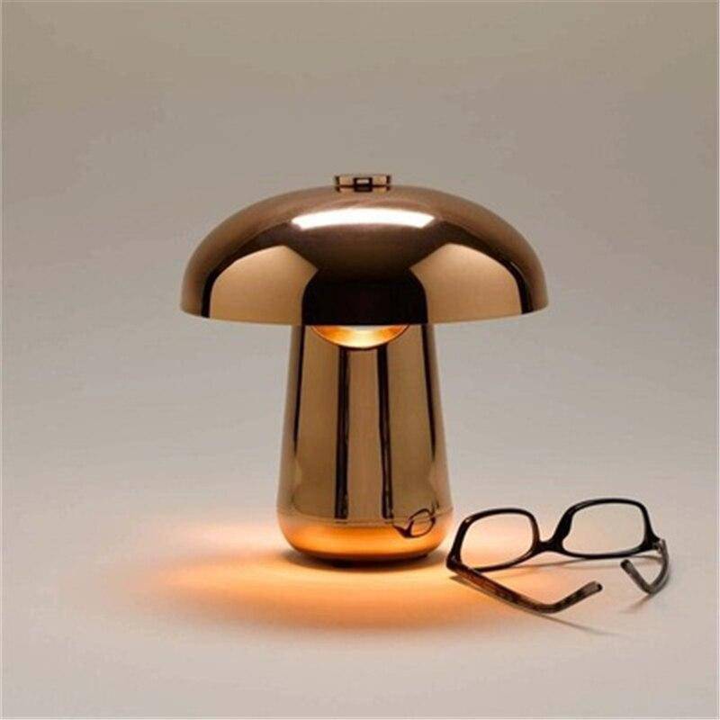 Metal LED table lamp mushroom style