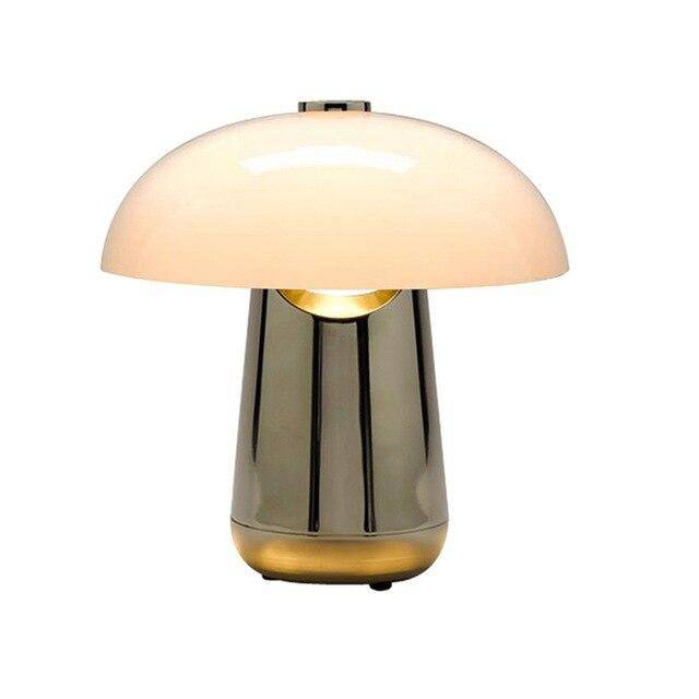 Metal LED table lamp mushroom style