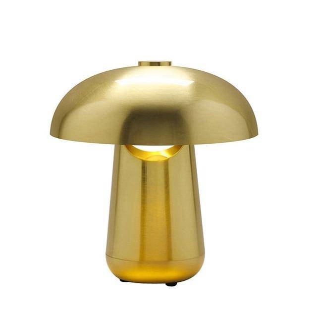 Metal LED table lamp mushroom style