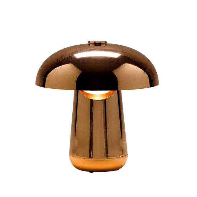 Metal LED table lamp mushroom style