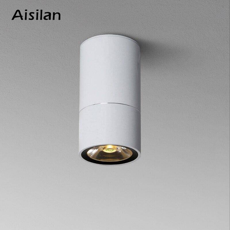Spotlight modern round LED with fine silver line Loft