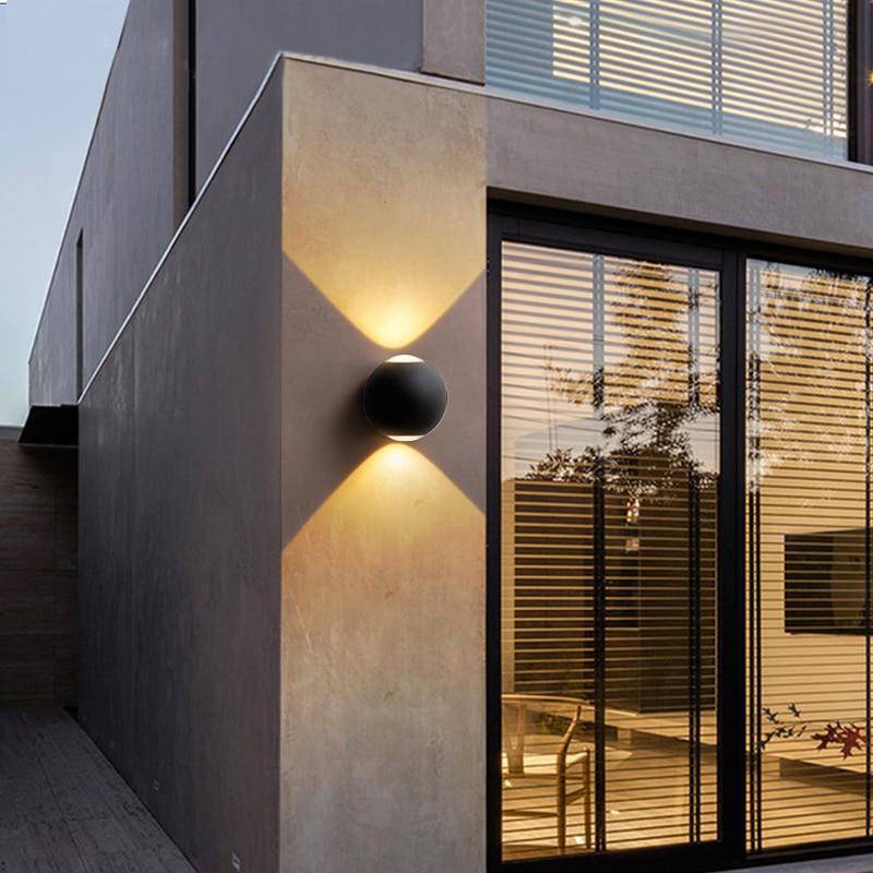 Aplique design metal redondo LED Exterior