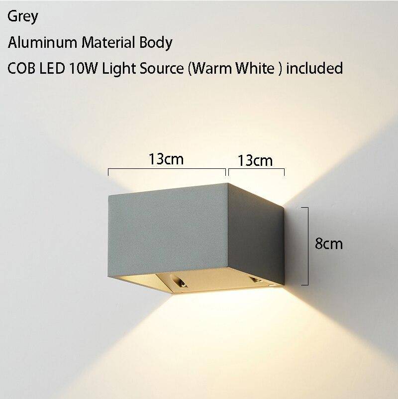 wall lamp LED design wall with lampshade square metal Balcony