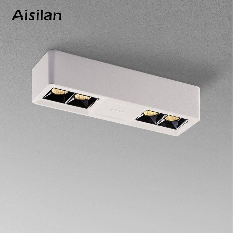 Spot rectangle moderne LED en métal design Light