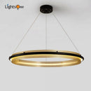 Lustre design à LED avec anneau en métal doré Luxury