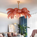 pendant light with colored feathers LED Carnival style
