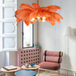 pendant light with colored feathers LED Carnival style