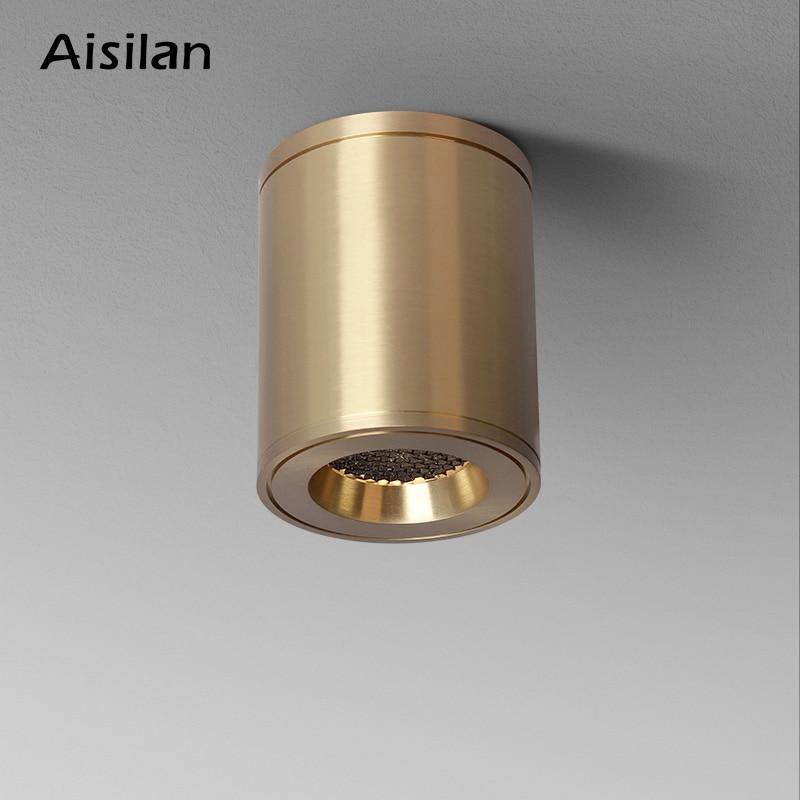 Spot design LED en cylindre cuivré Loft